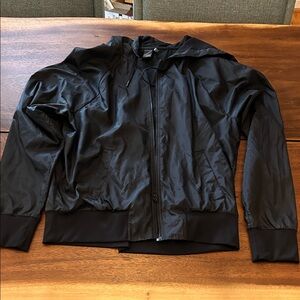 Zella Black Hooded Windbreaker Size L EUC